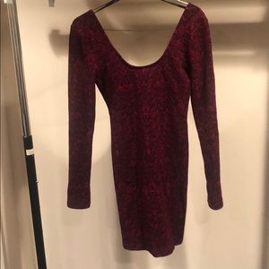 Long-Sleeved, Low Back Red Dress